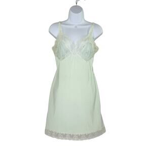 Vintage Hollywood Vassarette Mint Green Nylon Slip Lingerie Babydoll S *flaw